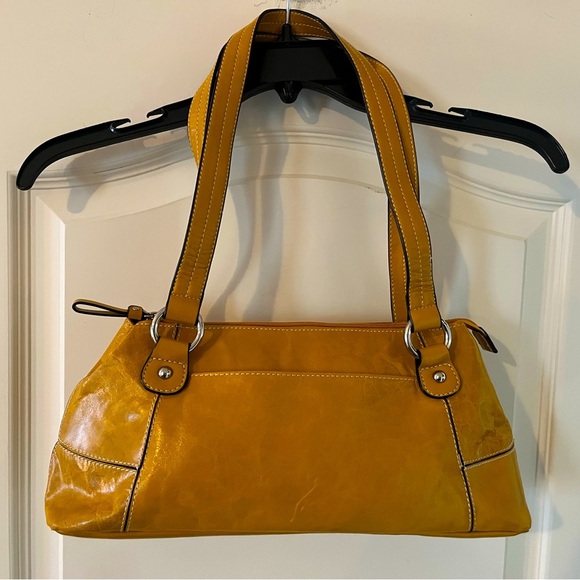 Giani Bernini Dark Yellow Genuine Leather Shoulder Bag - Picture 1 of 16